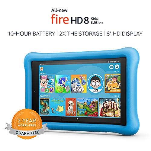 All-New Fire HD 8 Kids Edition Tablet, 8" HD Display, 32 GB, Blue Kid-Proof Case