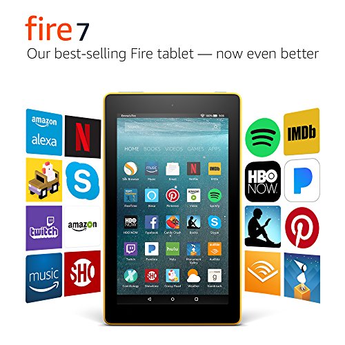Fire 7 Tablet with Alexa, 7" Display, 8 GB, Canary Yellow - with Special Offers