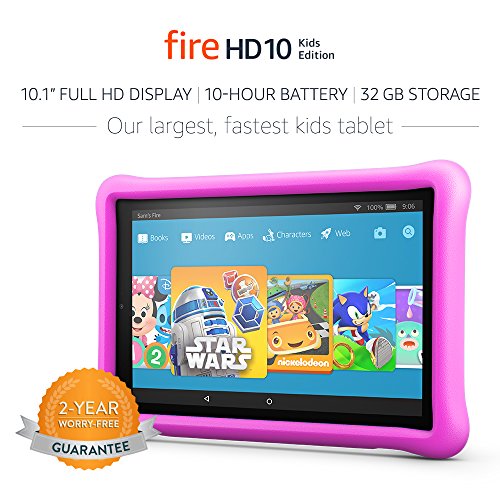 All-New Fire HD 10 Kids Edition Tablet, 10.1" 1080p Full HD Display, 32 GB, Pink Kid-Proof Case
