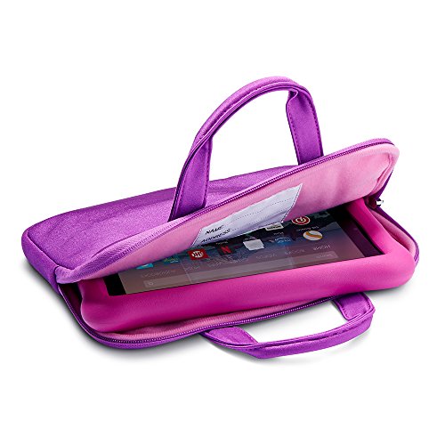 NuPro Zipper Sleeve for Fire 7 Kids Edition Tablet and Fire HD 8 Kids Edition Tablet, Purple/Pink