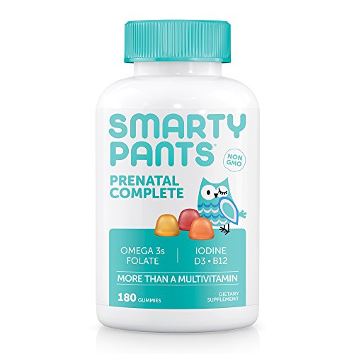 SmartyPants Prenatal Complete Daily Gummy Vitamins: Gluten Free, Multivitamin, Folate (Methylfolate), Vitamin K2, Vitamin D3, Methyl B12, Biotin, Omega 3 DHA/EPA Fish Oil, 180 count (30 Day Supply)