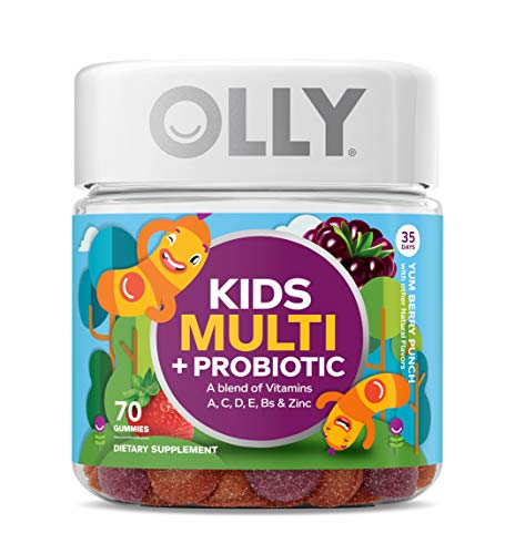 OLLY Kids Multivitamin & Probiotic Gummy Supplement with Zinc & PROBIOTICS; Yum Berry Punch; 70 Gummies (35 Day Supply)