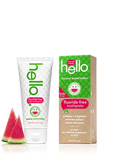 Hello Oral Care Kids Fluoride Free Toothpaste, Natural Watermelon, 4.2 Ounce