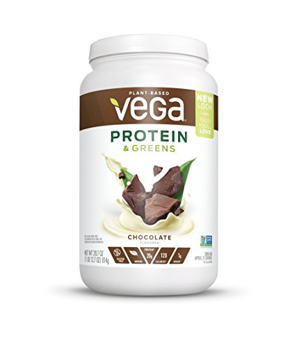 Vega Protein & Greens Chocolate (25 Servings, 1.79 lb tub) - Plant Based Protein Powder, Gluten Free, Non Dairy, Vegan, Non Soy, Non GMO