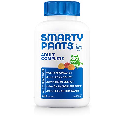 SmartyPants Adult Complete Daily Gummy Vitamins: Gluten Free, Multivitamin & Omega 3 DHA/EPA Fish Oil, Methyl B12, Vitamin D3, Non-GMO, 180 count (30 Day Supply)