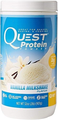 Quest Nutrition Protein Powder, Vanilla Milkshake, High Protein, Low Carb, Gluten Free, Soy Free, 2lb Tub, Packaging May Vary