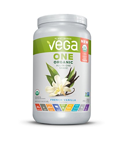 Vega One Organic All-in-One Shake French Vanilla (18 Servings, 1.5 lb) - Plant Based Vegan Protein Powder, Non Dairy, Gluten Free, Non GMO