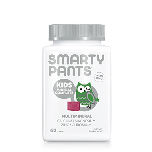 SmartyPants Kids Mineral Complete Daily Gummy Vitamins: Multivitamin, Multimineral, Gluten Free, Calcium Citrate, Magnesium Citrate, Vitamin C, D3, E, Zinc, 60 Count (30 Day Supply)
