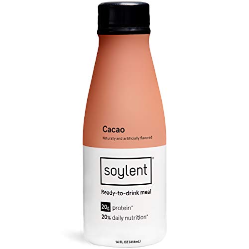 Soylent Meal Replacement Shake, Cacao, 14 oz Bottles, 12 Pack (Packaging May Vary)