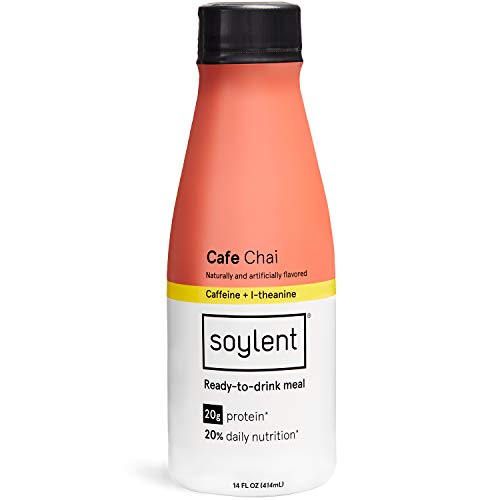 Soylent Meal Replacement Drink, Cafe Chai, 14 oz Bottles, 12 Pack (Packaging May Vary)