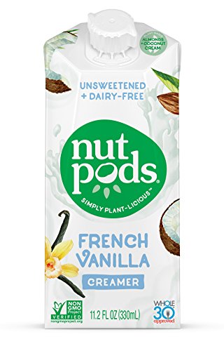 nutpods Dairy-Free Creamer Unsweetened (French Vanilla, 12-pack) - Whole30/Paleo/Keto/Vegan/Sugar Free 11.2 ounces