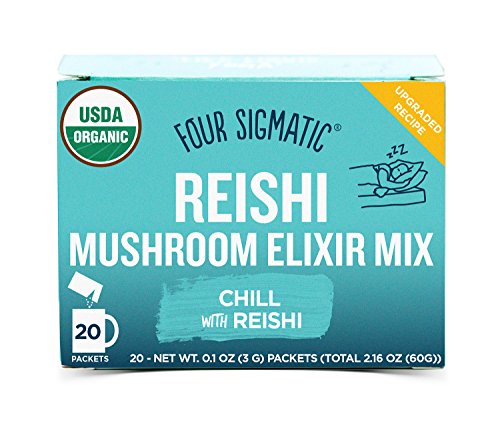 Four Sigmatic Reishi Mushroom Elixir - USDA Organic Reishi Mushroom Powder - Natural Calm, Relax, Sleep - Vegan, Paleo - 20 Count