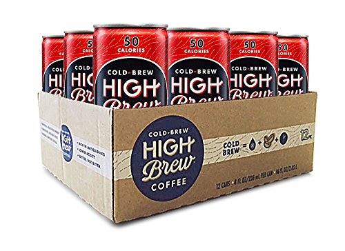 High Brew Coffee Double Espresso 8 Fl Oz (12 Count) Grab & Go Pre-Made Cold Brew Direct Trade Coffee Low-Acidity Caffeine Drink