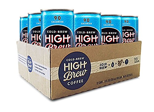 High Brew Cold Brew Coffee - Mexican Vanilla 8 Fl Oz (12 Count) Grab & Go Pre-Made Cold Brew Direct Trade Coffee Low-Acidity Caffeine Drink
