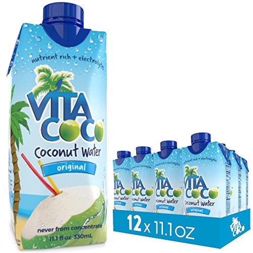 Vita Coco Coconut Water, Pure - Naturally Hydrating Electrolyte Drink - Smart Alternative to Coffee, Soda, and Sports Drinks - Gluten Free - 11.1 Ounce (Pack of 12)