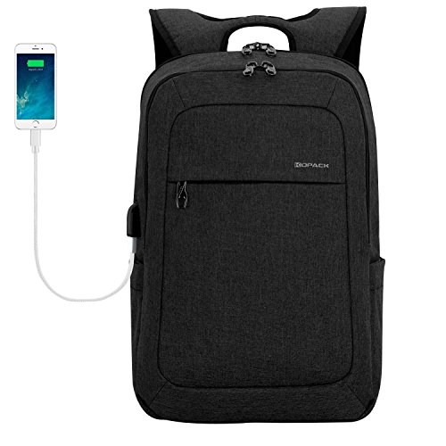 KOPACK Lightweight Laptop Backpack USB Port Water Resistant 15.6 Inch Business Slim Back Pack Travel Bag