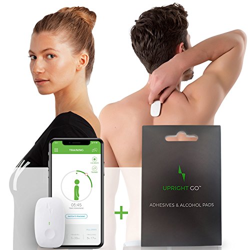 Upright GO Bundle Posture Trainer and Corrector for Back Strapless, Discrete and Easy to Use Complete with App and Training Plan Back Health Benefits and Confidence Builder Improved Posture in No Time