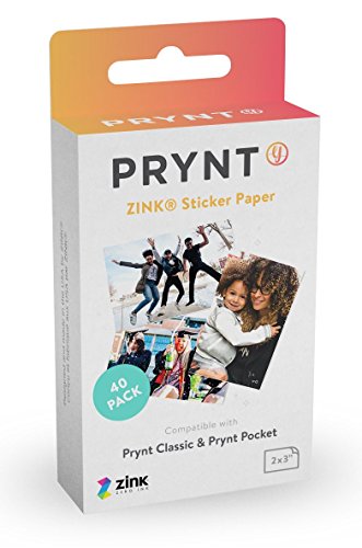 Prynt, 2x3 inch ZINK Sticker Paper for The Prynt Pocket and Prynt Classic Instant Photo Printer - 40 pack (PP00005)
