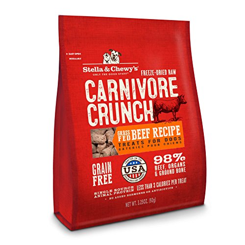 Stella & Chewy&#039;S Freeze-Dried Raw Carnivore Crunch Grass-Fed Beef Recipe Grain-Free Dog Treats, 3.25 Oz Bag