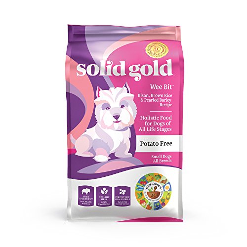 Solid Gold Small Breed Dry Dog Food; Wee Bit With Real Bison, Brown Rice & Pearled Barley; 12Lb