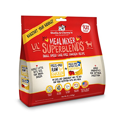 Stella & Chewy&#039;S Freeze-Dried Raw Meal Mixer Lil&#039; Superblends Small Breed Cage-Free Chicken Grain-Free Dog Food Topper, 8 Oz Bag