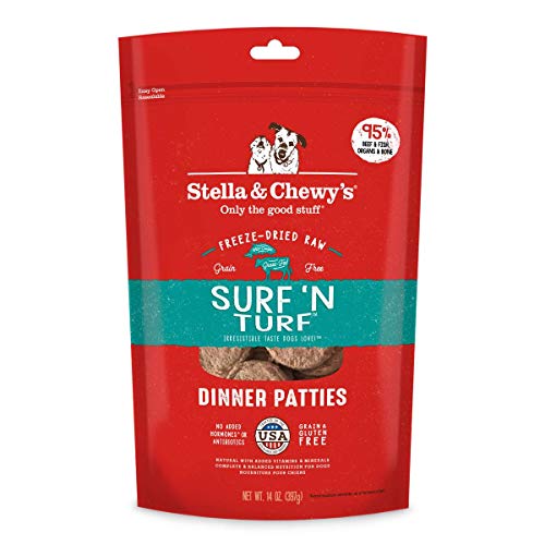 Stella & Chewy&#039;S Freeze-Dried Raw Surf & Turf (Beef & Salmon) Dinner Patties Dog Food, 14 Oz Bag