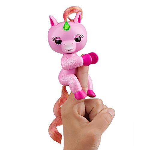 Fingerlings Light Up Unicorn - Jojo (Pink) - Friendly Interactive Toy by WowWee