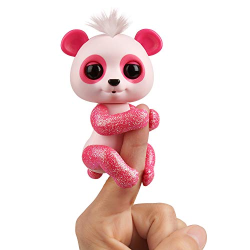 WowWee Fingerlings Glitter Panda -  Polly (Pink) - Interactive Collectible Baby Pet