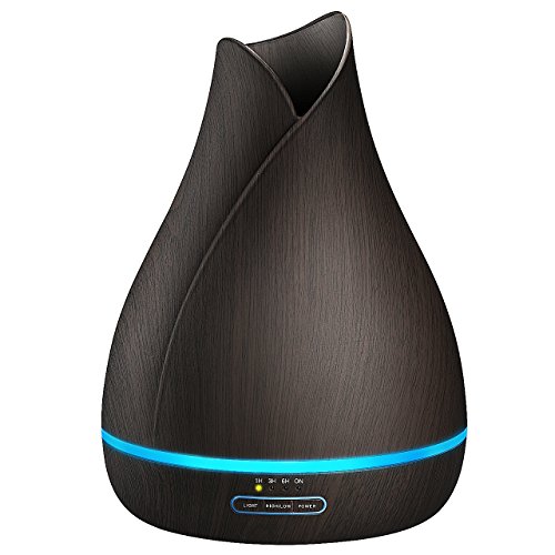 VicTsing 500ml Essential Oil Diffuser, Reduce Noise Design - Quieter, Longer Mist Output Time 7-14 Hours Ultrasonic Aroma Diffuser with Waterless Auto-Off, 7-Color LED Soft Light for Home, Office