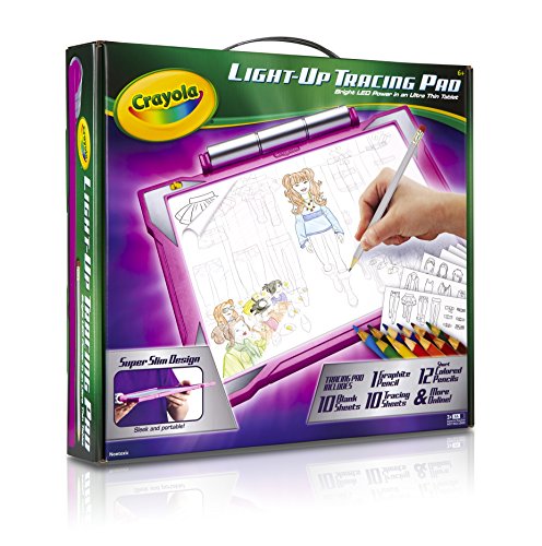Crayola Light-up Tracing Pad Pink, Coloring Board for Kids, Gift, Toys for Girls, Ages 6, 7, 8, 9,10