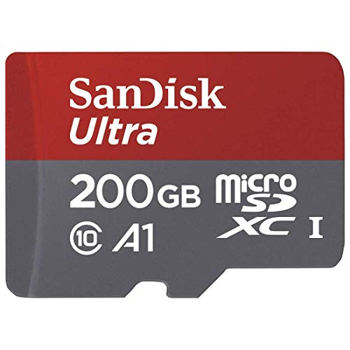 SanDisk Ultra 200GB microSDXC UHS-I card with Adapter - 100MB/s U1 A1 - SDSQUAR-200G-GN6MA