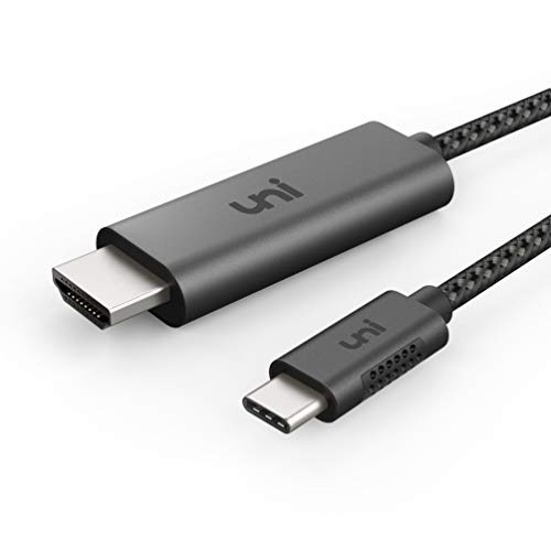 USB C to HDMI Cable(4K@60Hz), uni USB Type-C to HDMI Cable [Thunderbolt 3 Compatible] for MacBook Pro 2018/2017, iPad Pro/MacBook Air 2018, Surface Book 2, Samsung S9, and More - Gray - 6FT/1.8m