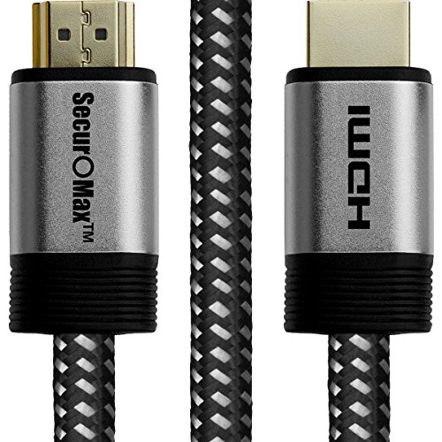 HDMI Cable 6ft - HDMI 2.0 (4K @ 60Hz) Ready - 28AWG Braided Cord - High Speed 18Gbps - Gold Plated Connectors - Ethernet, Audio Return - Video 4K 2160p HD 1080p 3D - Xbox PlayStation PS3 PS4 PC TV