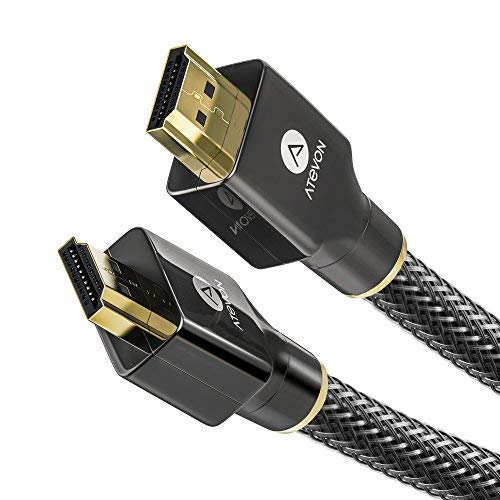 4K HDMI Cable 6 ft - Atevon High Speed 18Gbps HDMI 2.0 Cable - 4K HDR, 3D, 2160P, 1080P, Ethernet - 28AWG Braided HDMI Cord - Audio Return(ARC) Compatible UHD TV, Blu-ray, Xbox, PS4/3, PC, Fire TV