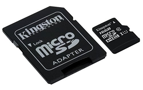 Kingston Canvas Select 16GB microSDHC Class 10 microSD Memory Card UHS-I 80MB/s R Flash Memory Card with Adapter (SDCS/16GB)