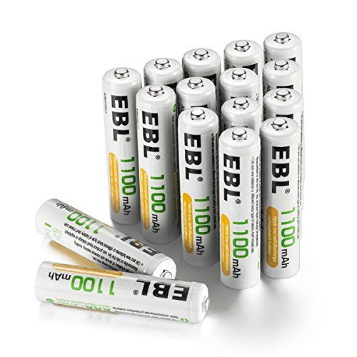 EBL Rechargeable AAA Batteries (16-Counts) High Capacity 1100mAh Ni-MH - UL Certified