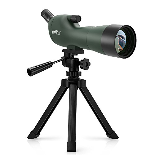 Emarth 20-60x60AE Waterproof Angled Spotting Scope with Tripod, 45-Degree Angled Eyepiece, Optics Zoom 39-19m/1000m for Target Shooting Bird Watching Hunting Wildlife Scenery