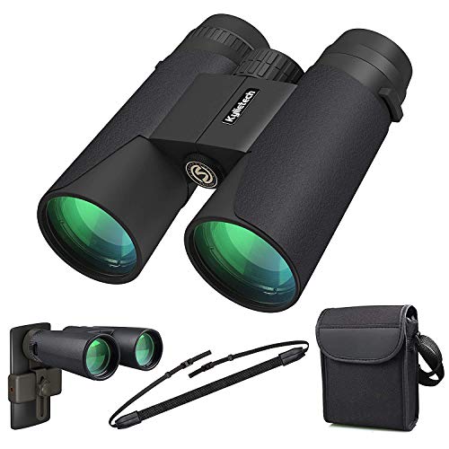 Kylietech 12X42 Binoculars with Phone Adapter Professional HD Compact Waterproof and Fogproof Telescope Sports-BAK4 Prism FMC Lens for Bird Watching Hiking Stargazing Hunting Concert with Carrying Bag