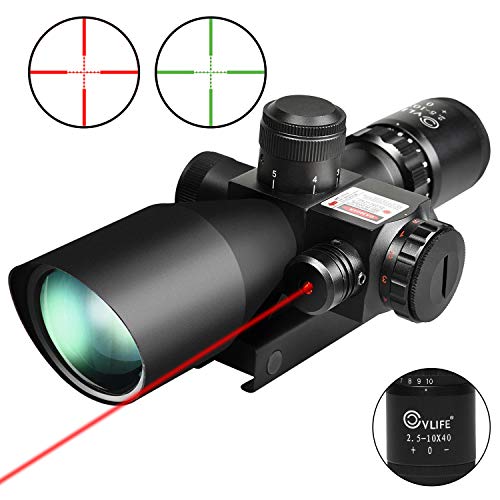 CVLIFE 2.5-10x40e Red & Green Illuminated Scope with 20mm & 11mm Mount