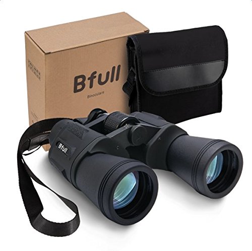 BFULL 12 x 50 Binoculars for Adults Kids, Compact Binocular Folding Durable Binoculars Stargazing for Bird Watching Children Sporting Game (Black) +Carrying case+Strap