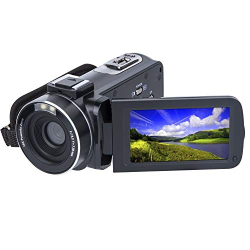 Video Camera Camcorder SOSUN HD 1080P 24.0MP 3.0 Inch LCD 270 Degrees Rotatable Screen 16X Digital Zoom Camera Recorder and 2 Batteries(301S-Plus)