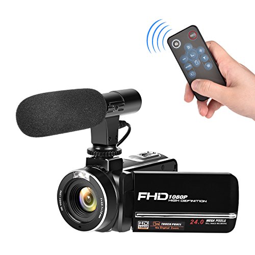 Full HD Camcorder 1080p Digital Camera 30FPS Video Camera for Youtube Vlogging Camera with Microphone and Remoter