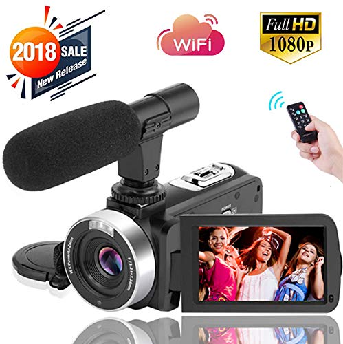 Digital Video Camera WiFi Camcorder Full HD 1080P 30FPS 16X Digital Zoom Vlogging Camera with Microphone 3.00 Rotatable Touch Screen Support Remote Control Time-Lapse Photography