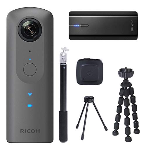 Ricoh Theta V 360-Degree Spherical 4K HD Digital Camera with Ricoh Selfie Stick, Tripod & Charger Advanced Kit