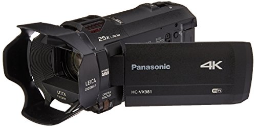 Panasonic 4K Ultra HD Camcorder HC-VX981K, 20X Optical Zoom, 1/2.3-Inch BSI Sensor, HDR Capture, Wi-Fi Smartphone Twin Video Capture (Black, USA)