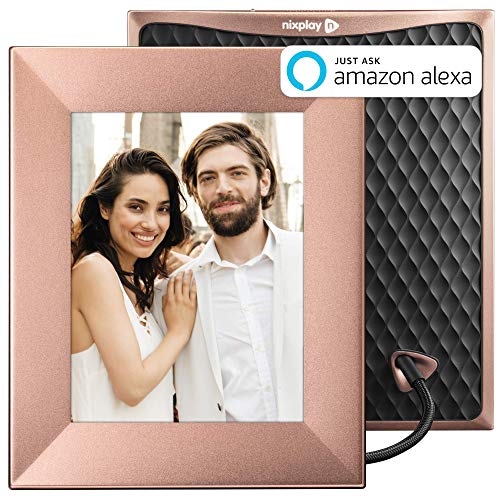 Nixplay W08E- Peach Copper Iris 8" Wi-Fi Cloud Digital Photo Frame with IPS Display, iPhone & Android App, iOS Video Playback, Free 10GB Online Storage, Alexa Integration, Peach Copper