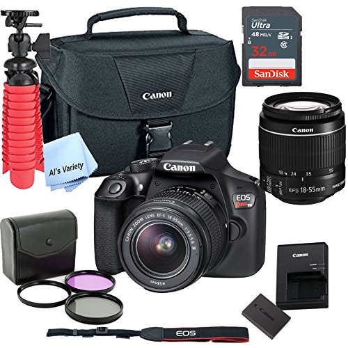 Canon T6 Digital SLR Camera Kit with EF-S 18-55mm Lens (Black) with Free SanDisk Ultra 32GB SDHC Card