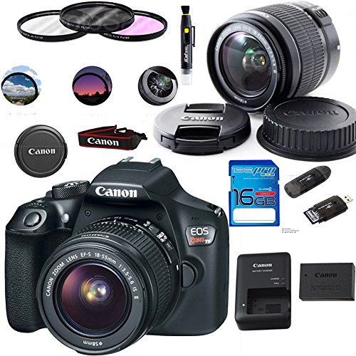 Canon EOS 1300D / T6 EF-S 18-55mm 18.7MP CMOS 5184 x 3456 Pixels (Black) + Deal-Expo Basic Accessories Bundle