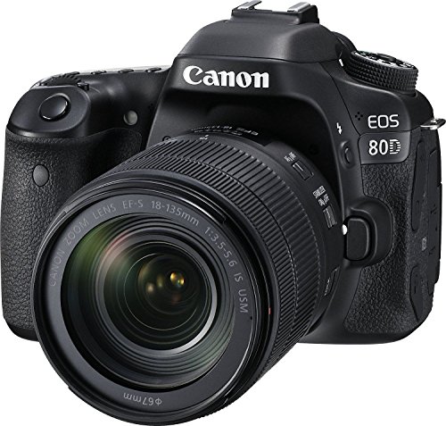 Canon Digital SLR Camera Body [EOS 80D] and EF-S 18-135mm f/3.5-5.6 Image Stabilization USM Lens with 24.2 Megapixel (APS-C) CMOS Sensor and Dual Pixel CMOS AF - Black