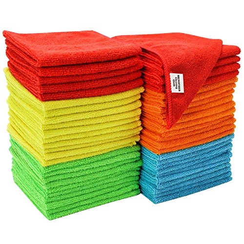 S & T 968601 Assorted Microfiber Cleaning Cloth, 50 Pack